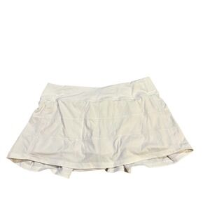 Lululemon Pace Rival Mid Rise‎ Skirt White Women's 10 Activewear Tennis